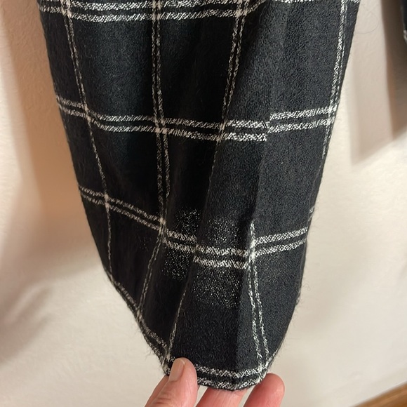 TIBI Salome Edie Plaid Culottes Virgin Wool Black & White Plaid Pants Size 4 - Picture 10 of 16